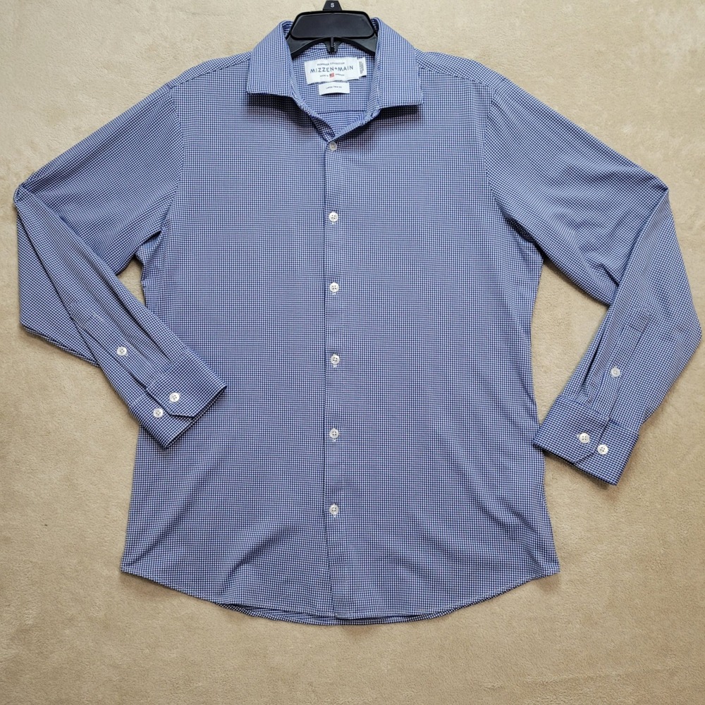 Mizzen+Main Spinnaker Trim Fit Collection Button Down Gingham Dress Shirt Large